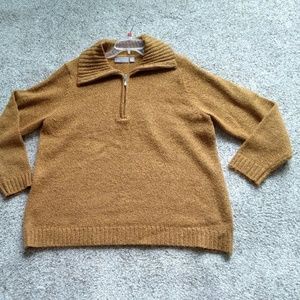 1/4 zip collared knit Tunic sweater